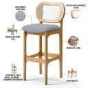 Ver mais imagens de Kit 06 Banquetas Altas para Cozinha Bancada Sala Tela Betta Fixa L02 Suede Cinza - Lyam