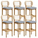Ver imagem 1 de Kit 06 Banquetas Altas para Cozinha Bancada Sala Tela Betta Fixa L02 Suede Cinza - Lyam