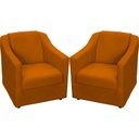 Ver imagem 1 de Kit 2 Poltronas Mila Pé de Plástico Cromado - Terracota Suede