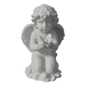 Decoraçao 3d Anjo da Guarda Estatueta Proteçao Religião - Cinza