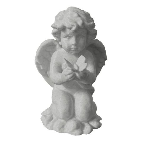 Decoraçao 3d Anjo da Guarda Estatueta Proteçao Religião - Cinza