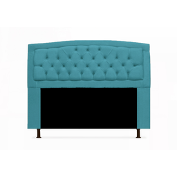 Kit Cabeceira Geovana com Baú Veneza Casal 140 Cm Suede Azul Turquesa - Incasa Decor - 2
