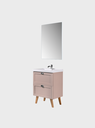 Ver imagem 1 de Gabinete para Banheiro com Cuba e Espelho 60cm Retro MDF Rosa Milano - On Móveis