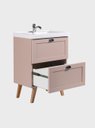 Ver mais imagens de Gabinete para Banheiro com Cuba e Espelho 60cm Retro MDF Rosa Milano - On Móveis