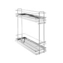 Ver imagem 1 de Porta Latas Duplo 4438 Inox com 02 Bandejas Fixação Lateral Masutti Copat 160 x 495 x 480mm