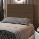 Ver imagem 3 de Cabeceira Rubi Cama Box Solteiro 90cm Suede Marrom