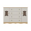 Ver imagem 7 de Cômoda Infantil 125cm 2 Portas com Vidro e 4 Gavetas Doçura Multimóveis Mp4495 Madeirado/off