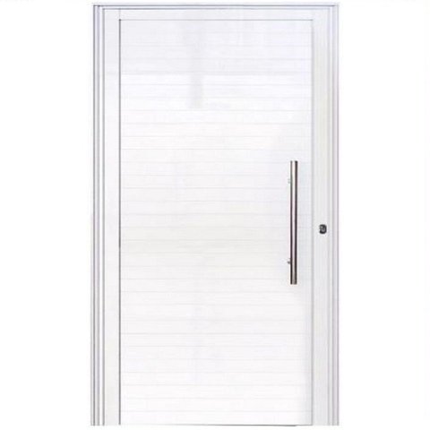Porta Pivotante com Puxador Alumínio Branco Linha 25:Esquerda/ 210 x 120