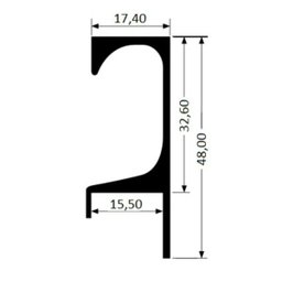 Perfil Puxador de Alumínio SP-047L Anodizado Fosco para 15 mm SP Alumínio - 2