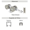 Ver imagem 2 de Sistema Deslizante RO 80U 8002 para Portas de Alumínio (100 Kg) Kit para 01 Porta Rometal