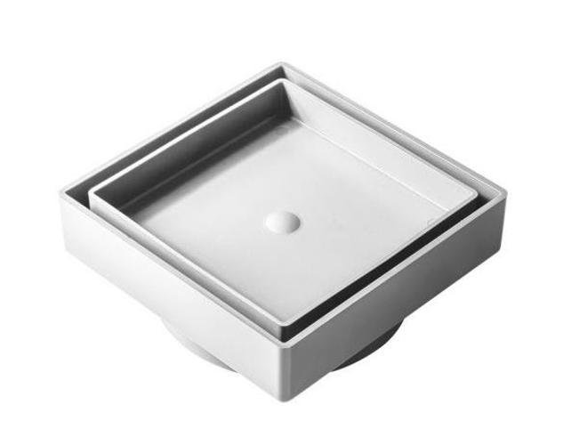 Ralo Oculto Invisível Quadrado 10x10 Cm Cinza Platina Seca - 1