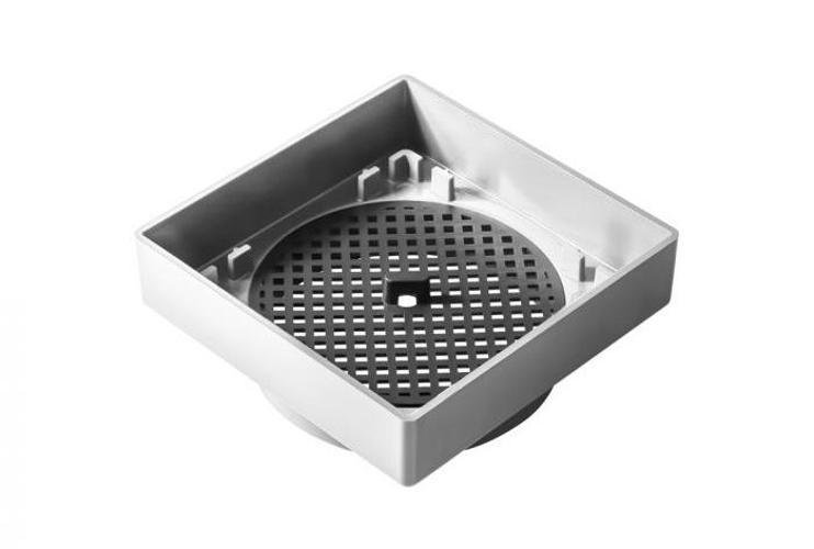 Ralo Oculto Invisível Quadrado 10x10 Cm Cinza Platina Seca - 3