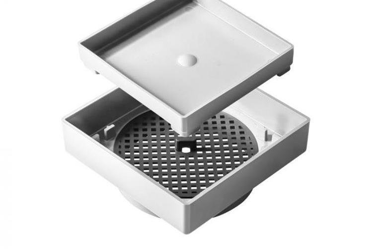 Ralo Oculto Invisível Quadrado 10x10 Cm Cinza Platina Seca - 2