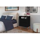 Ver imagem 1 de Mesa de Cabeceira On Estilo Retrô 2 Gavetas Cor Preto