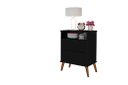 Ver imagem 2 de Mesa de Cabeceira On Estilo Retrô 2 Gavetas Cor Preto