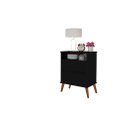 Ver imagem 2 de Mesa de Cabeceira On Estilo Retrô 2 Gavetas Cor Preto