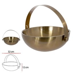 Champanheira Bowl com Alça em Aço Inox Dourada 32 Cm - D&amp;a - 1