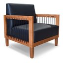 Ver imagem 5 de Kit 2 Poltronas Decorativa Marilia Corano Preto Base em Madeira Castanho - Pallazio