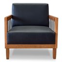 Ver imagem 4 de Kit 2 Poltronas Decorativa Marilia Corano Preto Base em Madeira Castanho - Pallazio