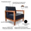 Ver imagem 7 de Kit 2 Poltronas Decorativa Marilia Corano Preto Base em Madeira Castanho - Pallazio