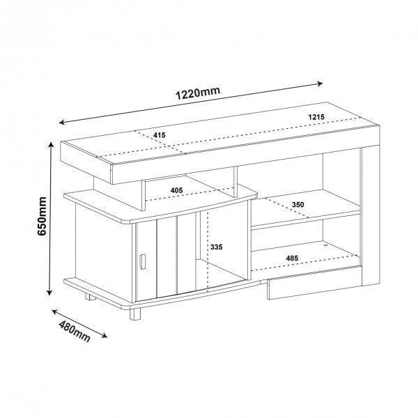 Rack para TV até 42 Polegadas 1 Porta Royal Moderno  - 4