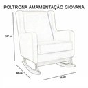 Ver imagem 2 de Poltrona Amamentação Giovana Balanço Com Puff Linho Bege