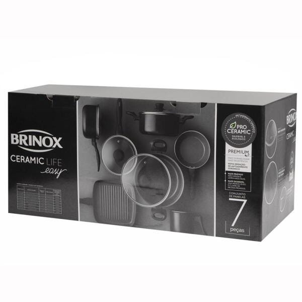 Jogo de Panelas Brinox de Alumínio Preto7 Peças - Easy Ceramic Life - 6