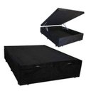 Ver imagem 1 de Cama Báu Box Base Blindado Casal Suede Preto