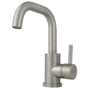 Torneira Monocomando Misturador Tubo 90º Baixa Escovado 1018