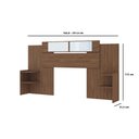 Ver imagem 3 de Cabeceira de Cama Casal Mila Quarto em MDF 2 Prateleiras 2 Espelhos 232 cm x 115 cm Marrom Avelã