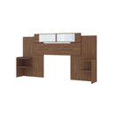 Ver imagem 2 de Cabeceira de Cama Casal Mila Quarto em MDF 2 Prateleiras 2 Espelhos 232 cm x 115 cm Marrom Avelã