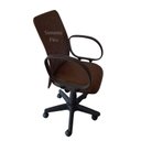 Ver imagem 2 de Cadeira Diretor Giratória Tecido Suede Marrom