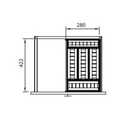 Divisor para Talheres Inox 280 x 64mm Fgvtn 450mm - 2