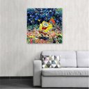 Ver imagem 2 de Quadro Tela Canvas Bob Esponja na Noite Estrelada 40x40cm