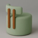 Ver imagem 4 de Poltrona Recepção Organica Almyra - Tecido Boucle - Verde Claro