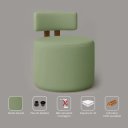 Ver imagem 5 de Poltrona Recepção Organica Almyra - Tecido Boucle - Verde Claro