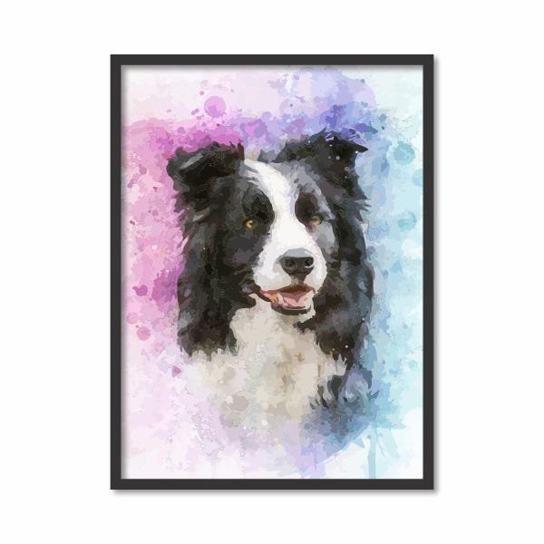 Adesivo Decorativo De Porta - Cachorro Border Collie