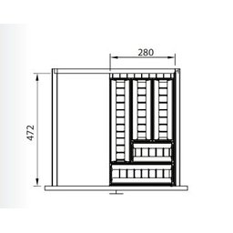 Divisor para Talheres Inox 280 x 64mm Fgvtn 500mm - 3