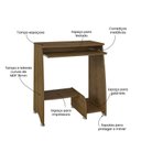Ver imagem 5 de Mesa para Computador Escrivaninha Pixel 100% MDF 69cm Pinho Marrom