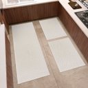 Ver imagem 3 de Kit Cozinha 3 Peças Tapete Chevron Passadeira 1,30 X 0,45 Capacho 0,60 X 0,45 Antiderrapante Cru