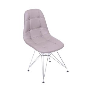 Cadeira Eames Botonê Eiffel Cinza Base Metal