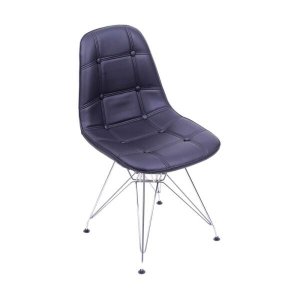 Cadeira Eames Botonê Eiffel Preta Base Metal