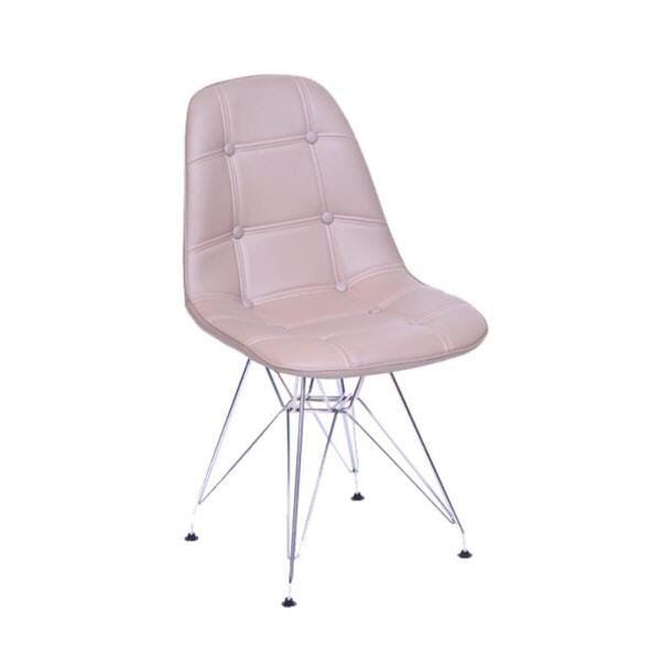 Cadeira Eames Botonê Eiffel Fendi Base Metal