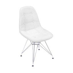 Cadeira Eames Botonê Eiffel Branca Base Metal - 1
