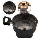 Ver imagem 1 de Cuscuzeiro Enjoy Com Tampa De Vidro Individual Alumínio Com Alça Baquelite Cuscuz Cozinha Pequeno Pa