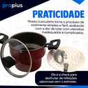 Ver imagem 3 de Cuscuzeiro Enjoy Com Tampa De Vidro Individual Alumínio Com Alça Baquelite Cuscuz Cozinha Pequeno Pa