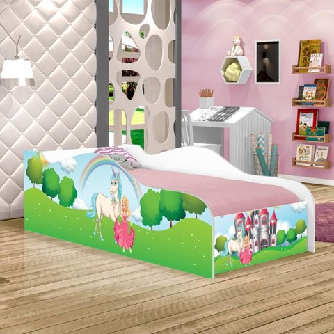 Cama Fun Princesa Encantada Solteiro com Colchão