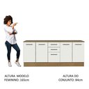 Ver imagem 6 de Kit com 2 Balcões Multiuso 4 Portas 3 Gavetas Agata Madesa