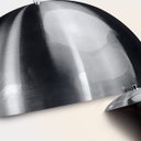 Ver imagem 4 de Kit 3 Lustres Pendente Meia Lua 40cm Alumínio New Escovado