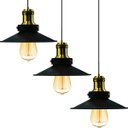 Ver imagem 1 de Kit 3 Pendentes Nordic Industrial 22 Cm Preto com Dourado